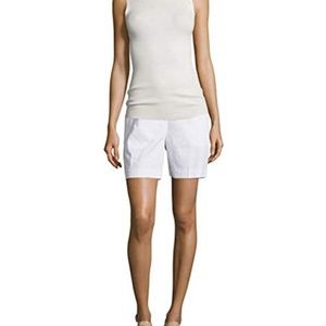 NWT Theory Evianna Cotton Shorts in Optic White 12